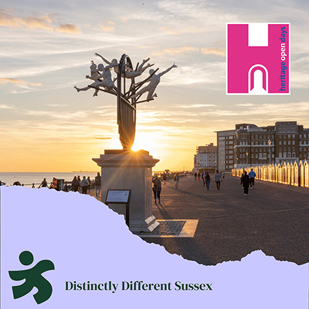 Photo of Hove seafront overlayed with a layers graphic